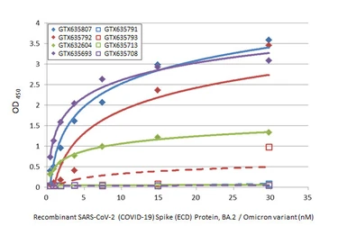 Anti-SARS-CoV-2 (COVID-19) Spike S1 antibody [HL13402] used in ELISA (ELISA). GTX635713