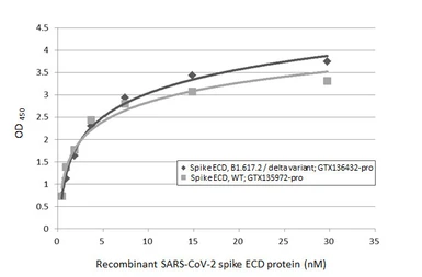 Anti-SARS-CoV-2 (COVID-19) Spike RBD antibody [HL1014] used in ELISA (ELISA). GTX635807