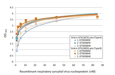 Anti-Respiratory Syncytial virus Nucleoprotein antibody [HL1246] used in ELISA (ELISA). GTX636648