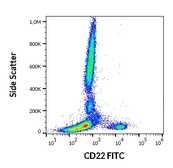 Anti-CD22 antibody [IS7] (FITC) used in Flow cytometry (FCM). GTX80078